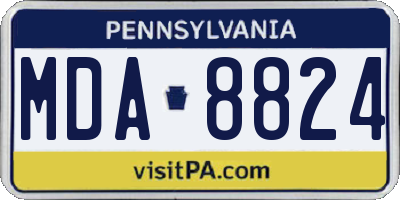 PA license plate MDA8824