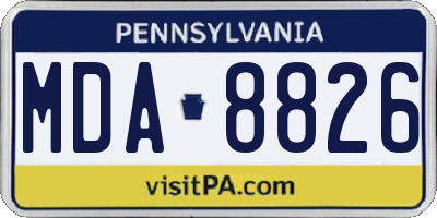 PA license plate MDA8826