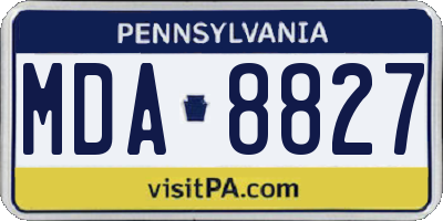 PA license plate MDA8827