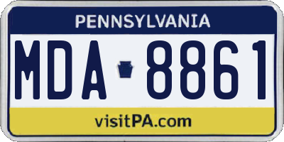 PA license plate MDA8861