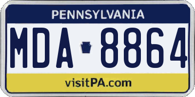 PA license plate MDA8864