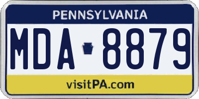 PA license plate MDA8879