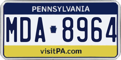 PA license plate MDA8964