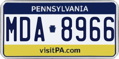 PA license plate MDA8966