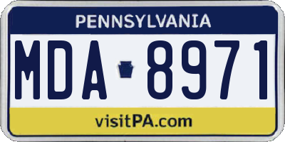 PA license plate MDA8971