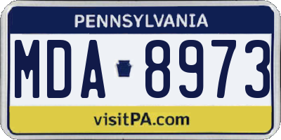 PA license plate MDA8973