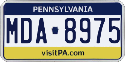 PA license plate MDA8975