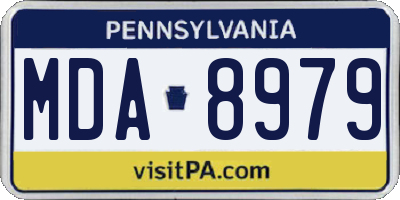 PA license plate MDA8979