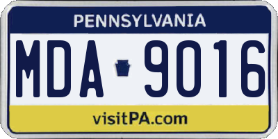 PA license plate MDA9016