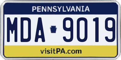 PA license plate MDA9019