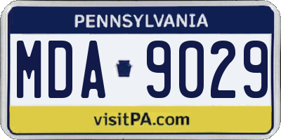 PA license plate MDA9029