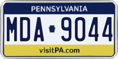 PA license plate MDA9044