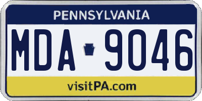 PA license plate MDA9046