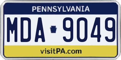 PA license plate MDA9049