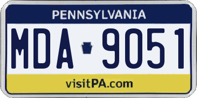 PA license plate MDA9051