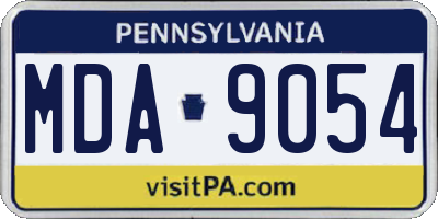 PA license plate MDA9054