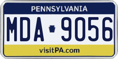 PA license plate MDA9056