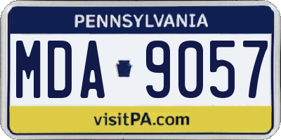 PA license plate MDA9057