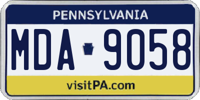 PA license plate MDA9058