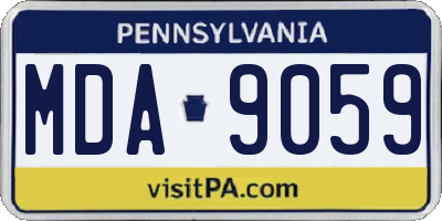 PA license plate MDA9059