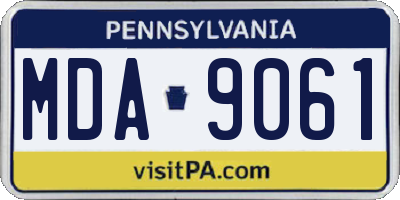 PA license plate MDA9061