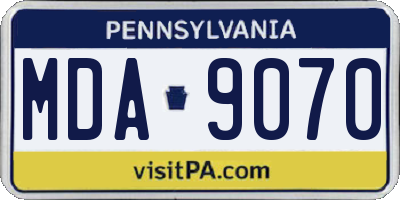 PA license plate MDA9070