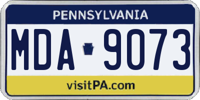PA license plate MDA9073