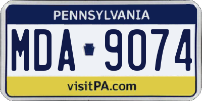 PA license plate MDA9074