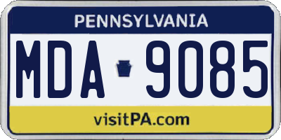 PA license plate MDA9085