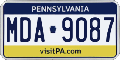 PA license plate MDA9087