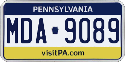 PA license plate MDA9089