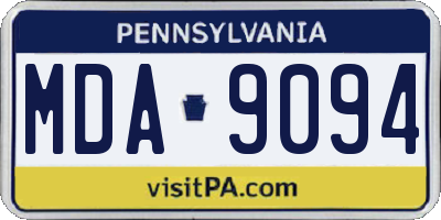 PA license plate MDA9094