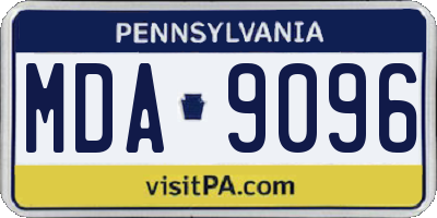 PA license plate MDA9096