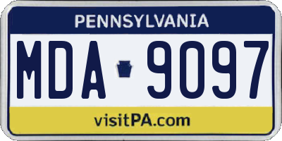 PA license plate MDA9097