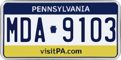 PA license plate MDA9103