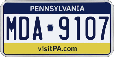 PA license plate MDA9107