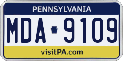 PA license plate MDA9109