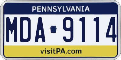 PA license plate MDA9114