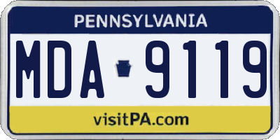 PA license plate MDA9119