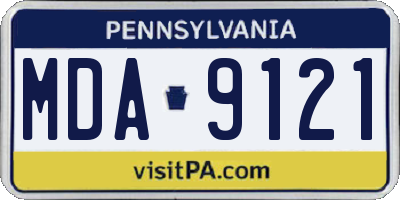 PA license plate MDA9121
