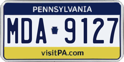 PA license plate MDA9127