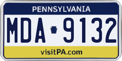 PA license plate MDA9132