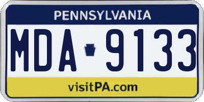 PA license plate MDA9133