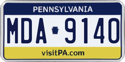 PA license plate MDA9140