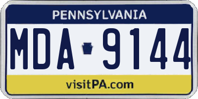 PA license plate MDA9144