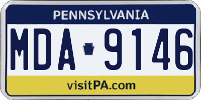 PA license plate MDA9146