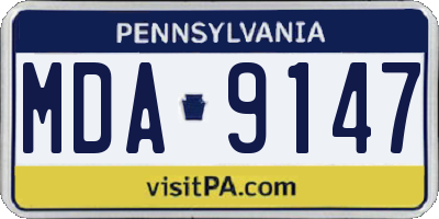 PA license plate MDA9147