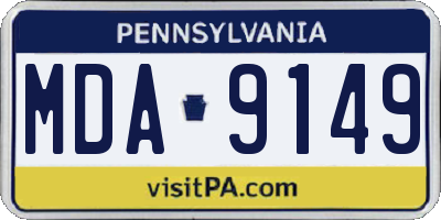 PA license plate MDA9149