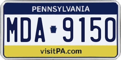 PA license plate MDA9150