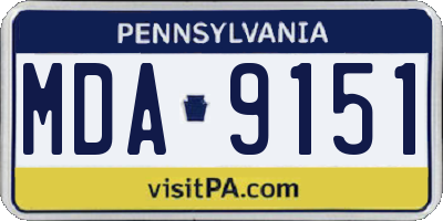 PA license plate MDA9151